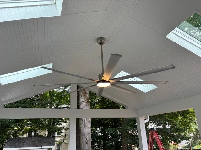 Outdoor ceiling fan installation in Winchester VA
